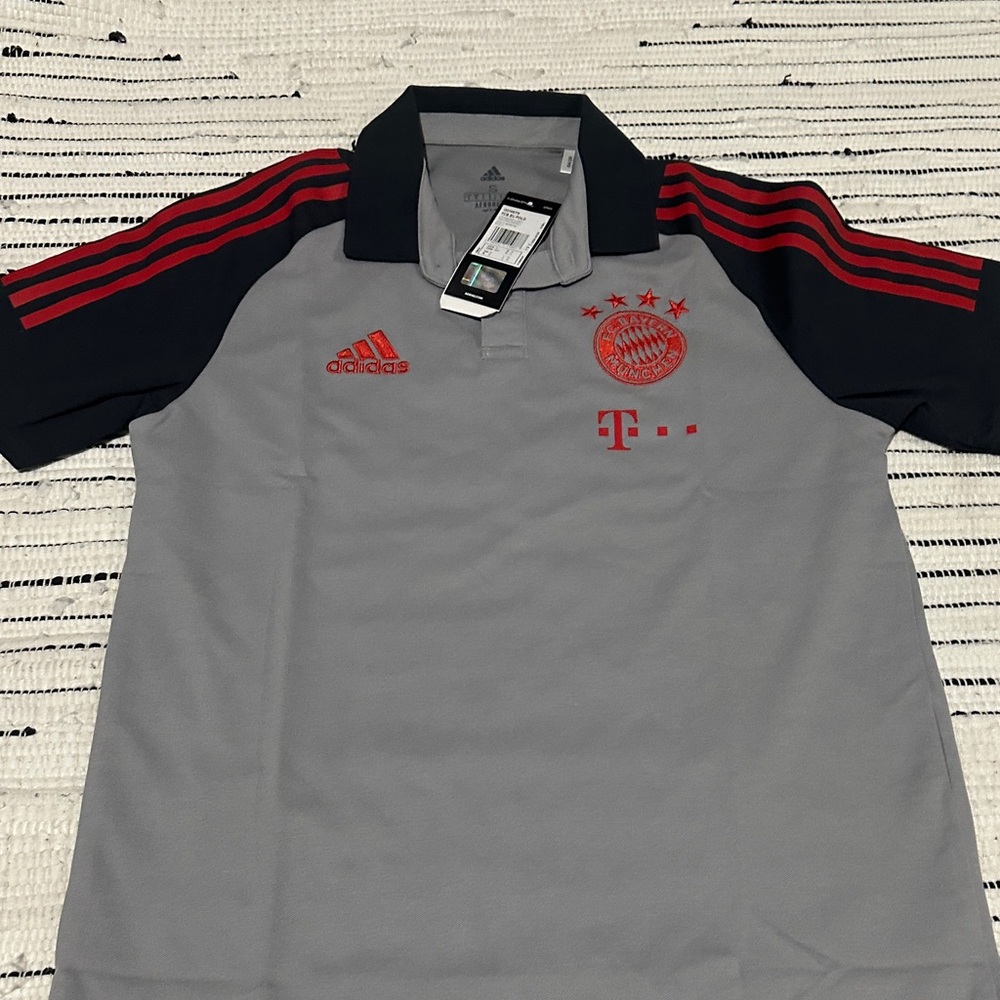 Adidas Kids Gray and Red Soccer Jersey